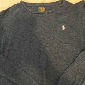 Polo by Ralph Lauren Men's Heathered Blue Long Sleeve Tee